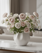 Blush Real Feel Ranunculus with Leaves
