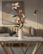 Pink Stargazer Lily Spray with Leaves