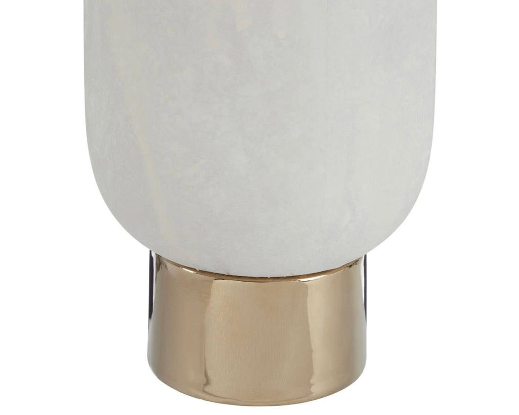 White & Gold Small Pedestal Vase