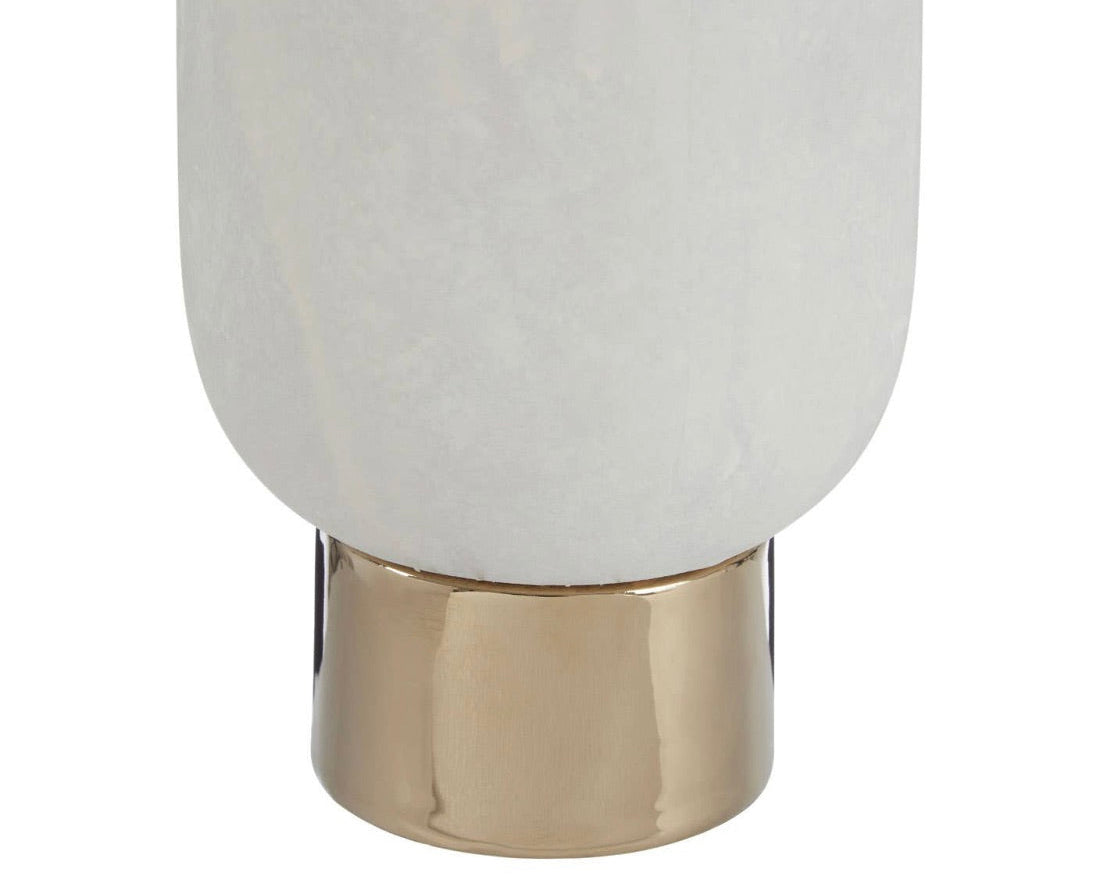 White & Gold Small Pedestal Vase