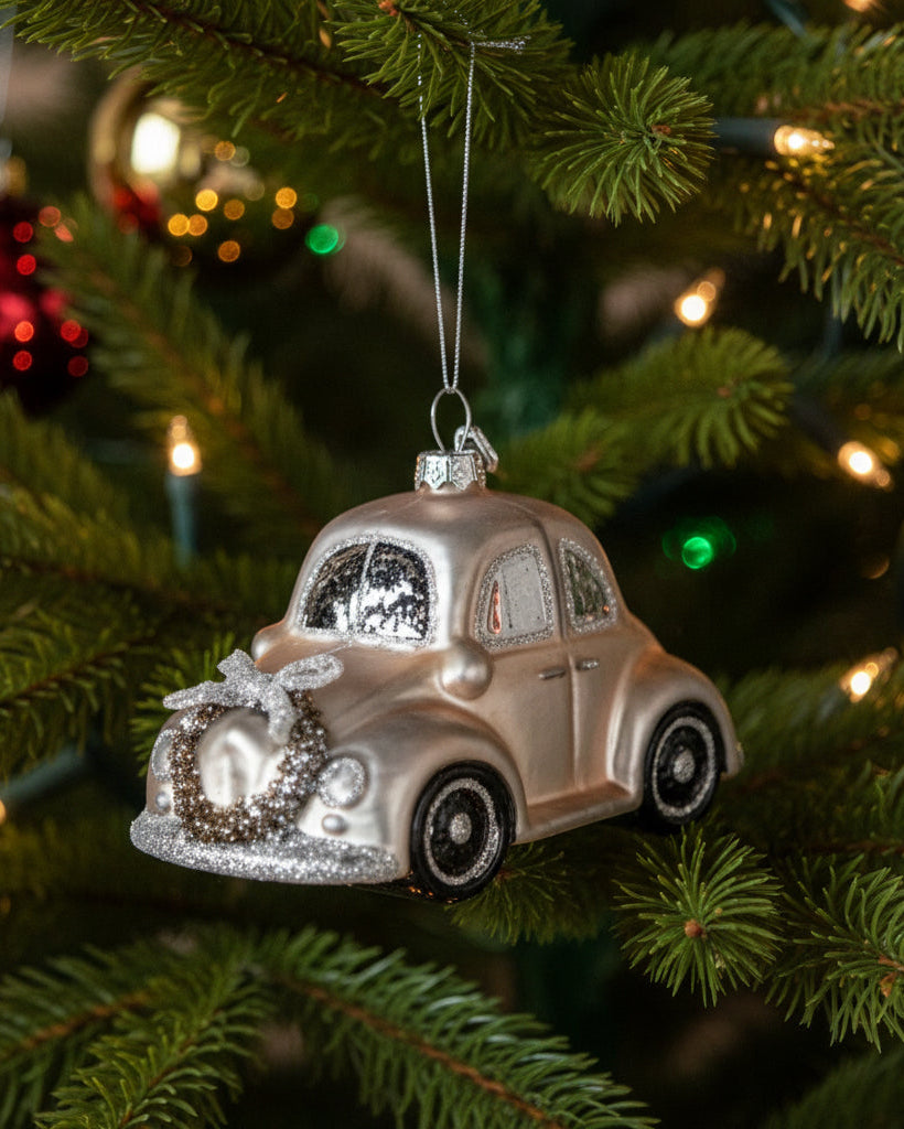 Silver Glass Car Decoration