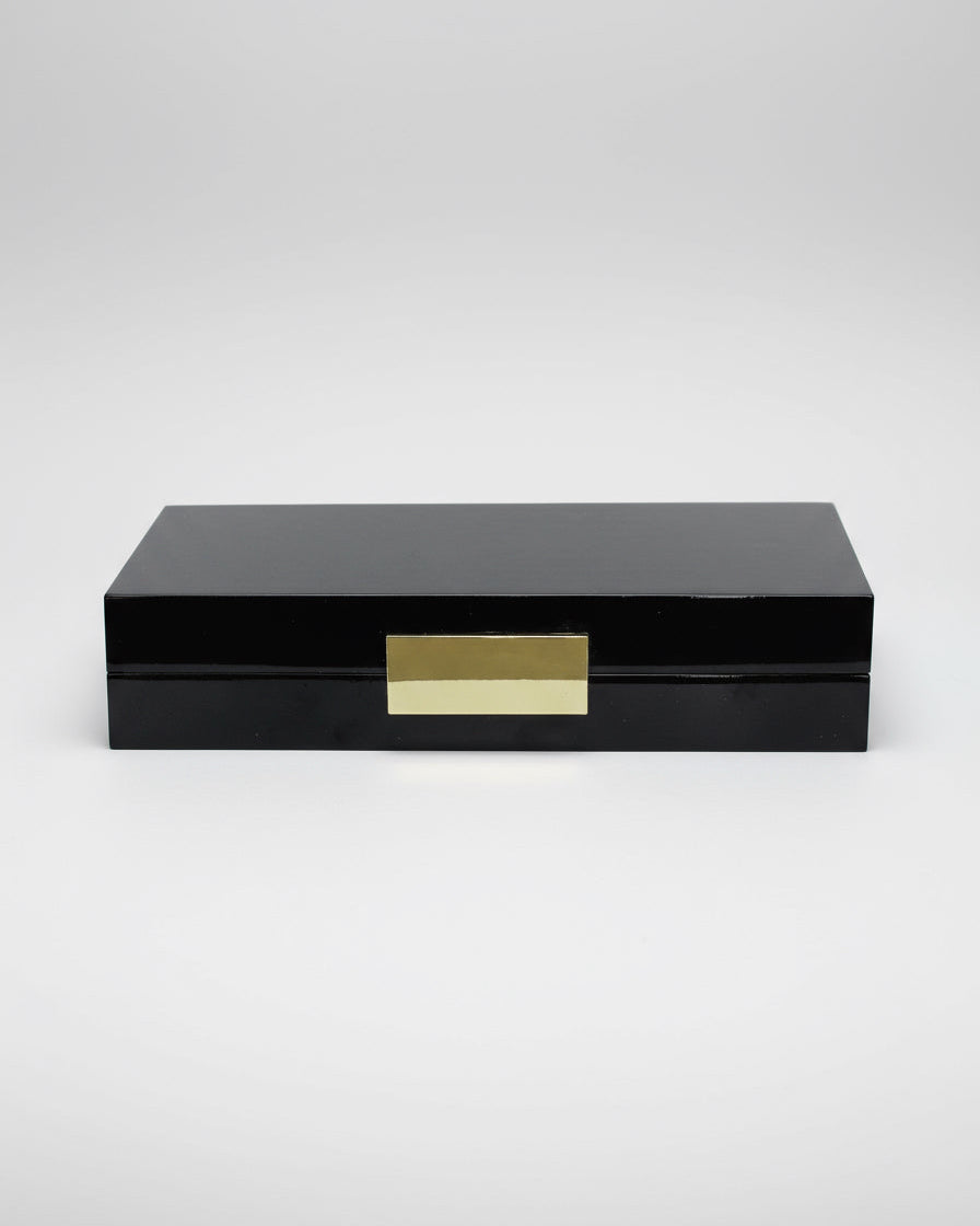 Black Lacquer Box With Gold