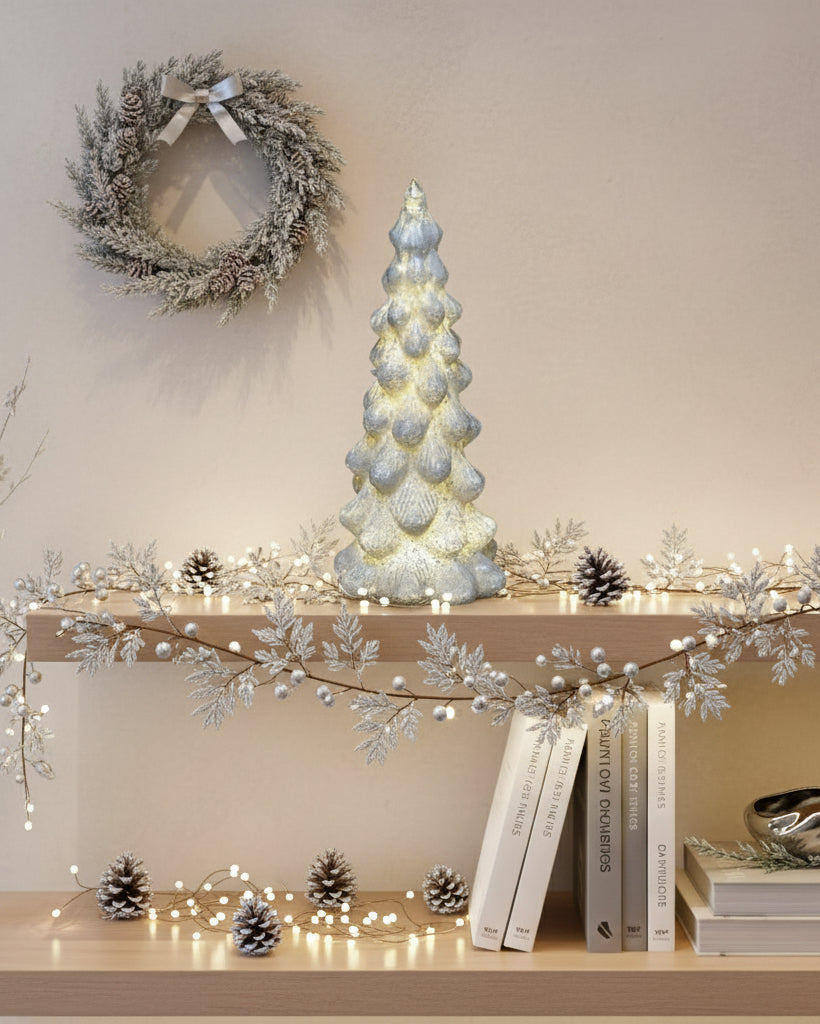 White Frosted Glass Lit Tree