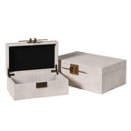 Set Of 2 Crossbar Shagreen Boxes