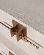 Set Of 2 Crossbar Shagreen Boxes