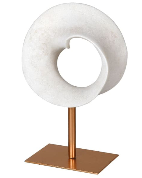 Small White Resin Twisted Hoop On Stand