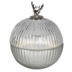Small Silver Reindeer Candle Pot