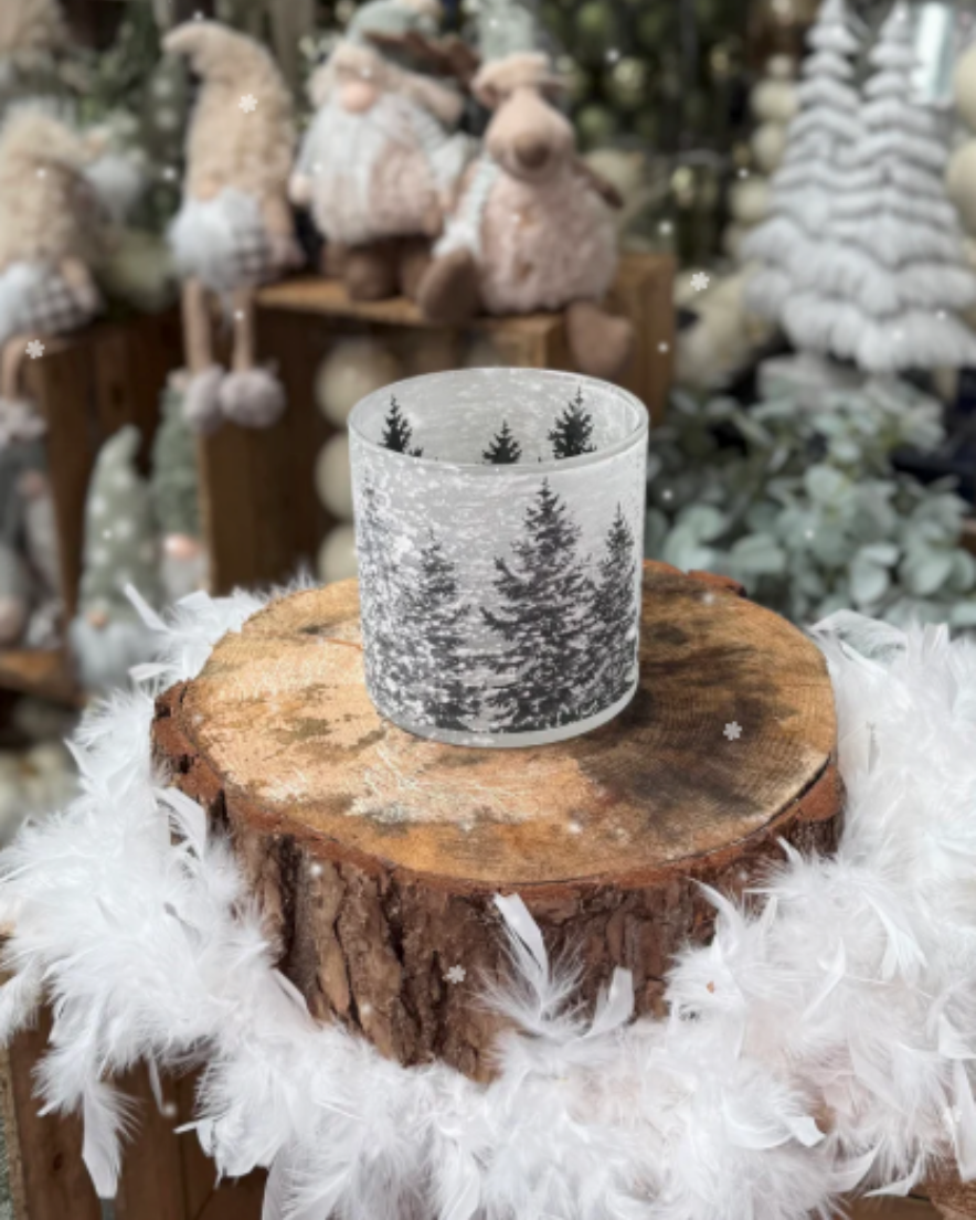 Large Snowy Trees Candle Holder