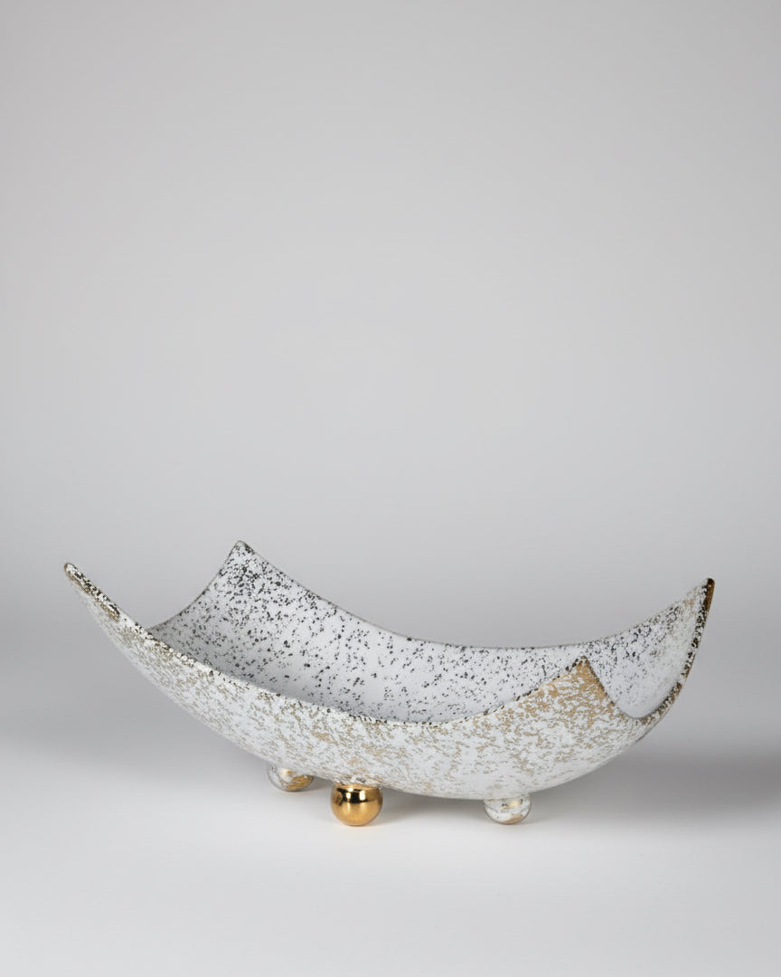 Gold Speckled Porcelain Dish