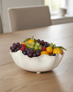 Large White Wavy Bowl