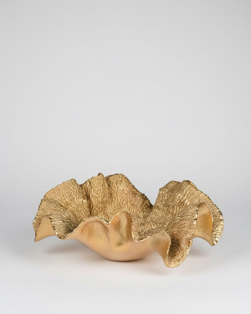 Large Gold Faux Coral Bowl