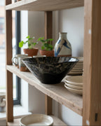 Black Fossil Deco Ceramic Bowl