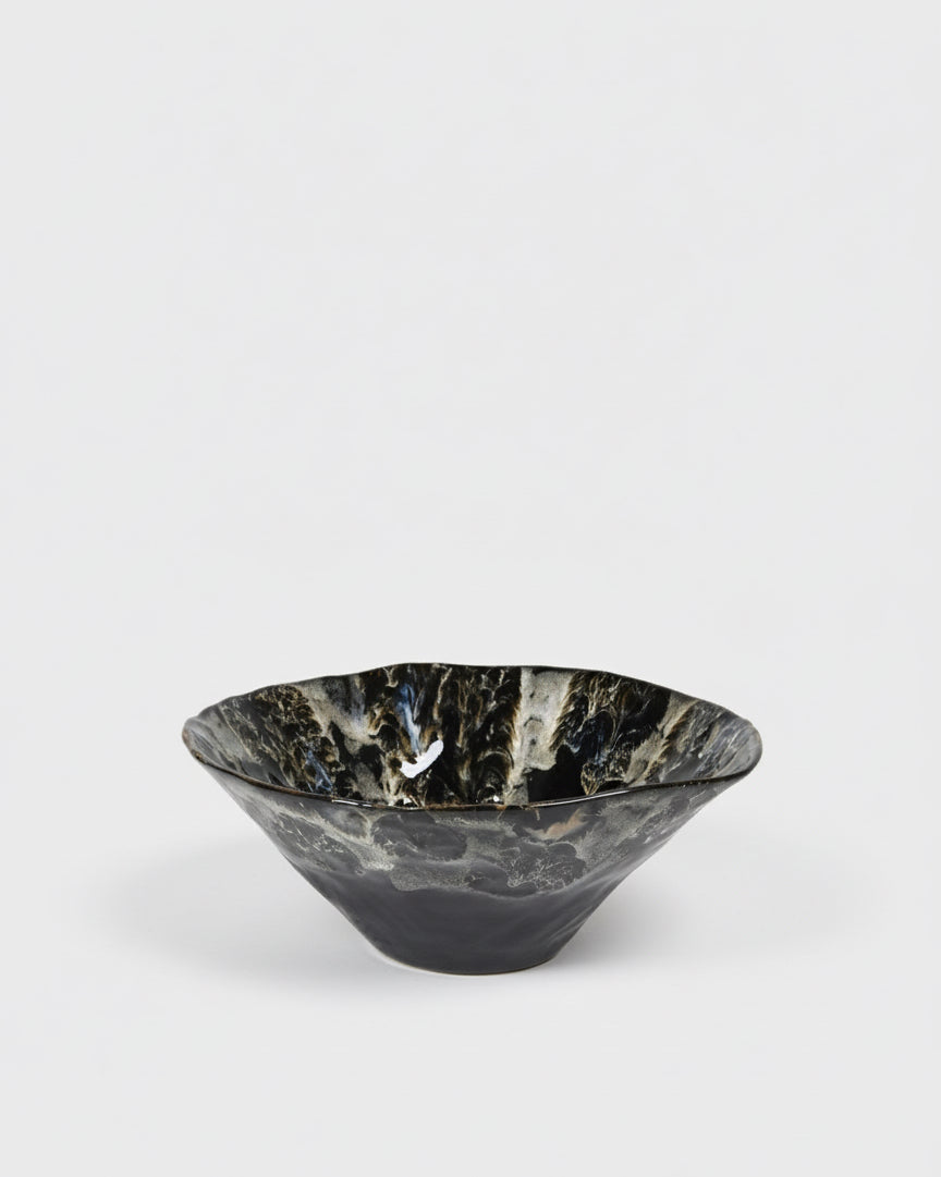 Black Fossil Deco Ceramic Bowl