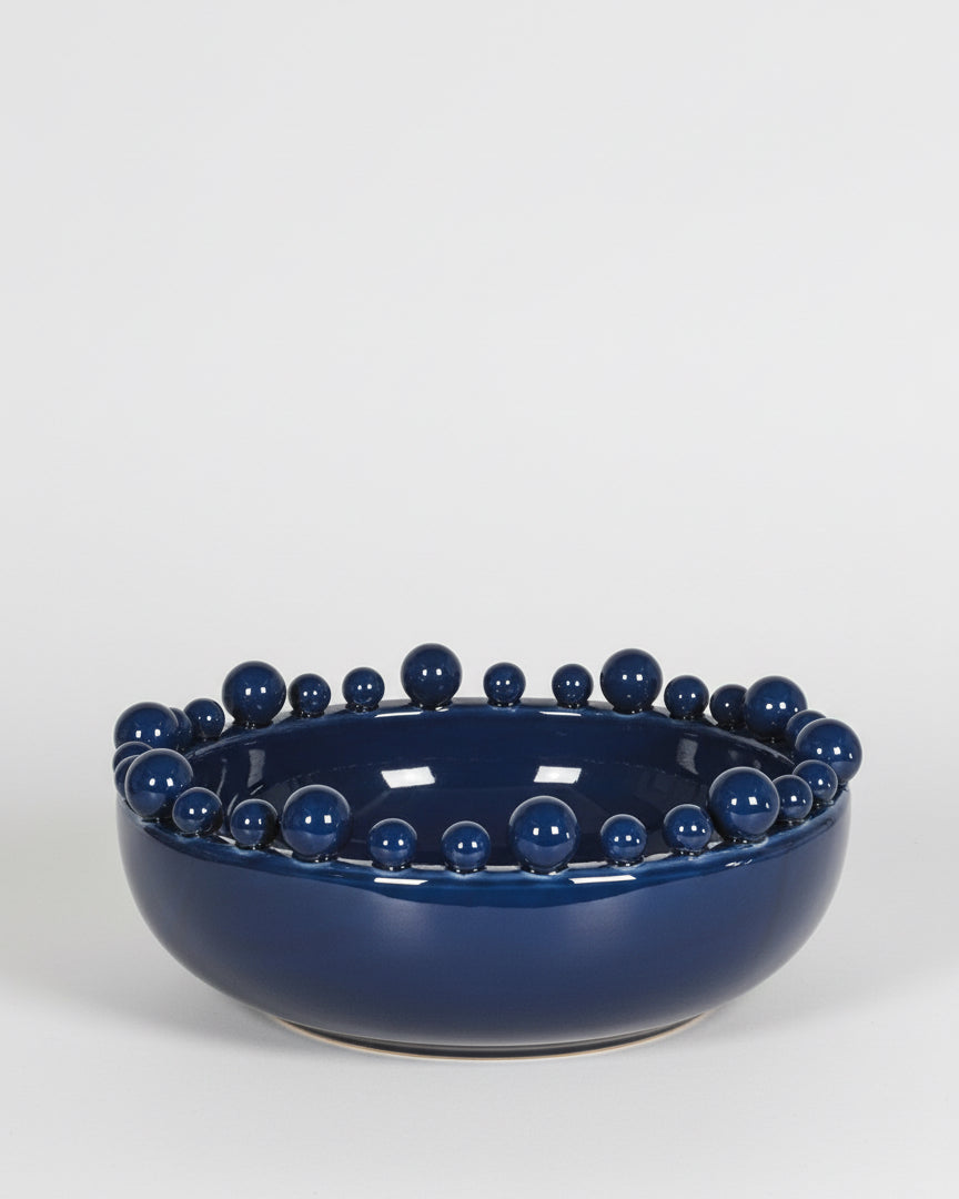 Dark Blue Bobble Edged Bowl