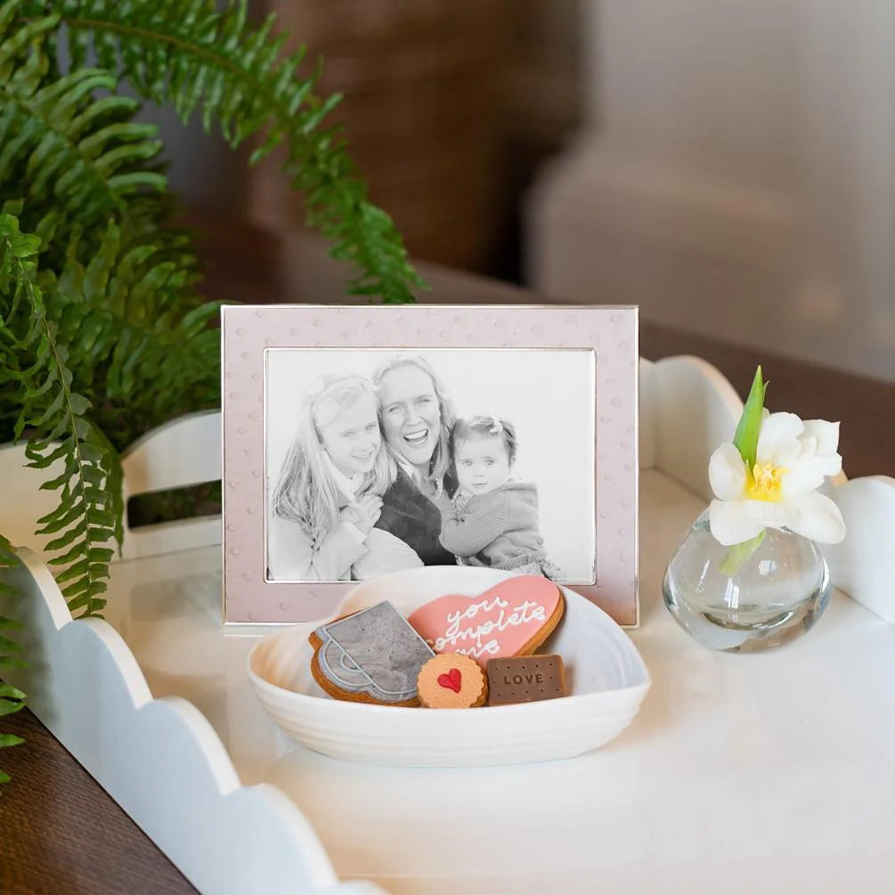 5x7 Ostrich Blush Silver Frame