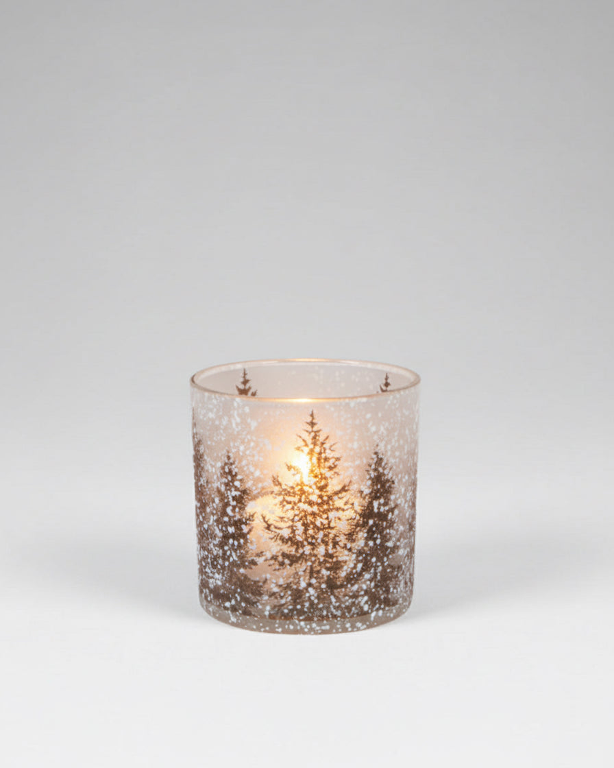 Medium Snowy Trees Candle Holder