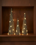 Set of 3 Lit Glitter Trees