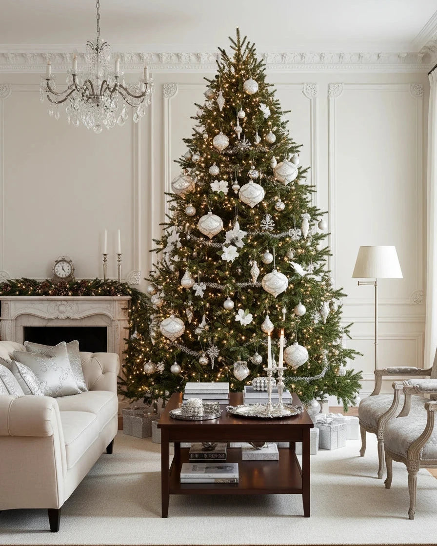 White Onion Bauble with Glitter