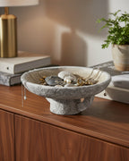 Distressed Footed Cement Bowl