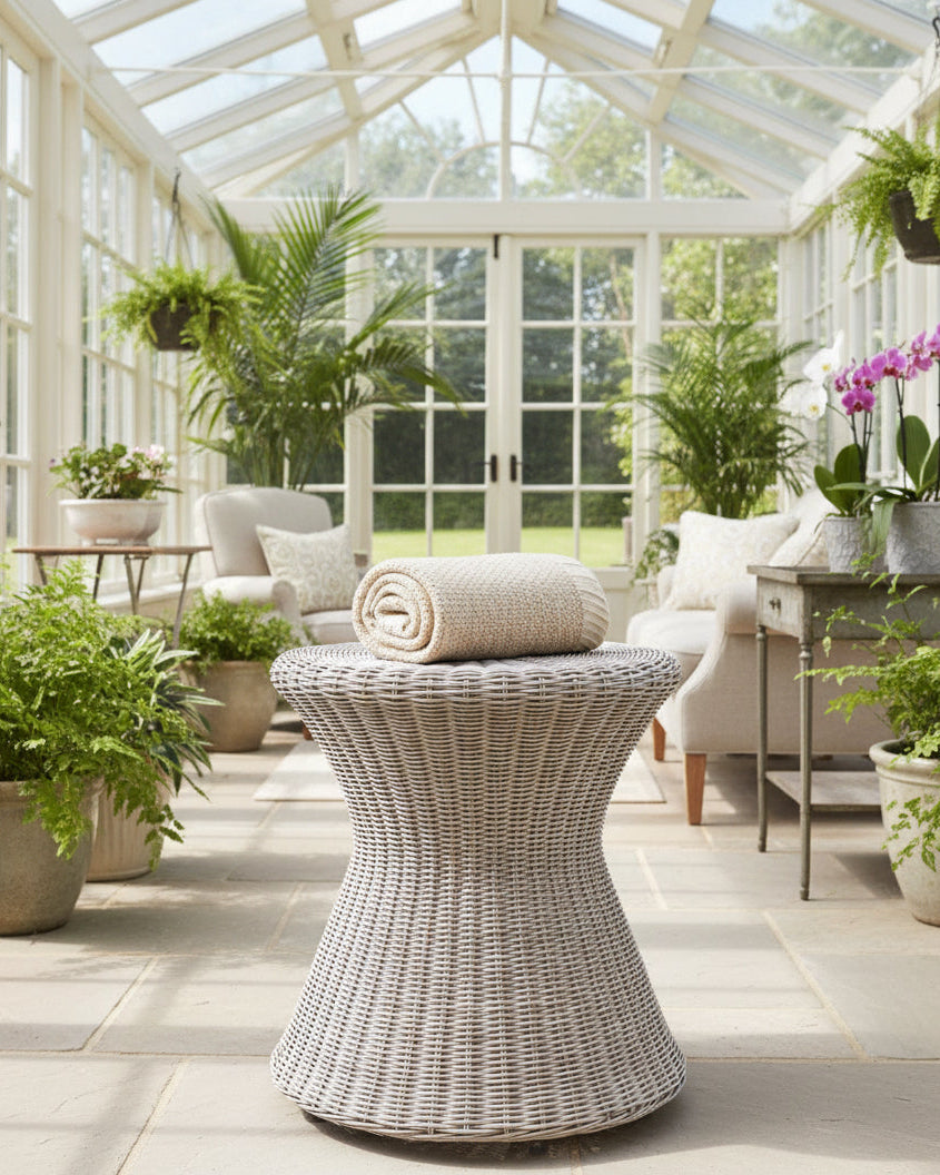 Natural Wicker Drum Stool