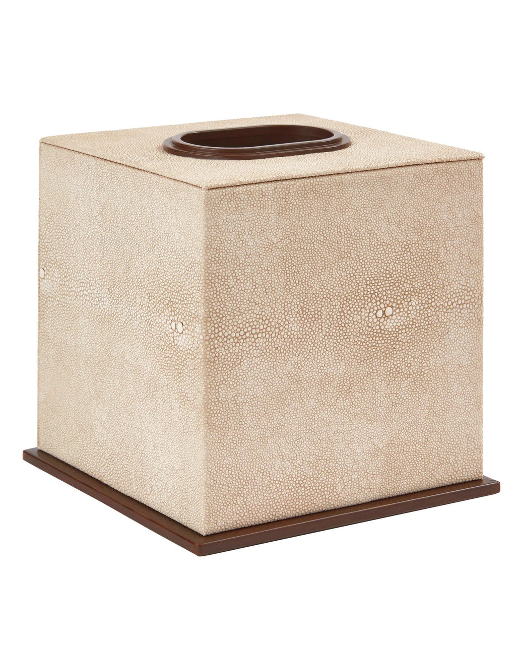 Ecru Faux Shagreen Tissue Box