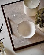 Ecru Faux Shagreen Tray
