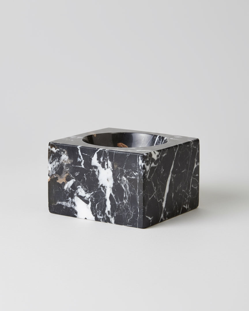 Salmo Square Black Marble Bowl