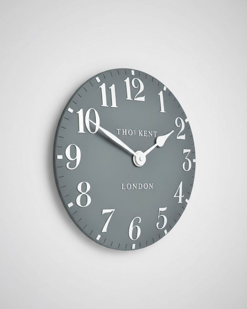 Arabic Clock Flax Blue