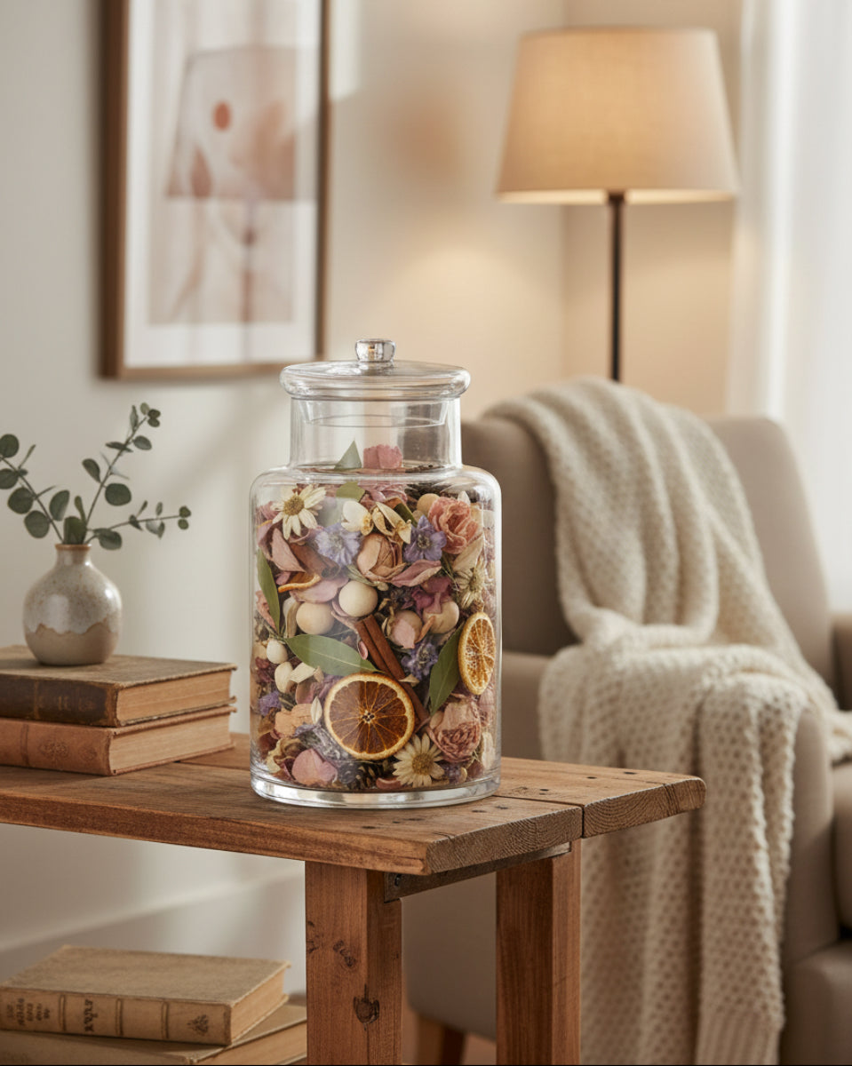 Large Glass Lidded Jar