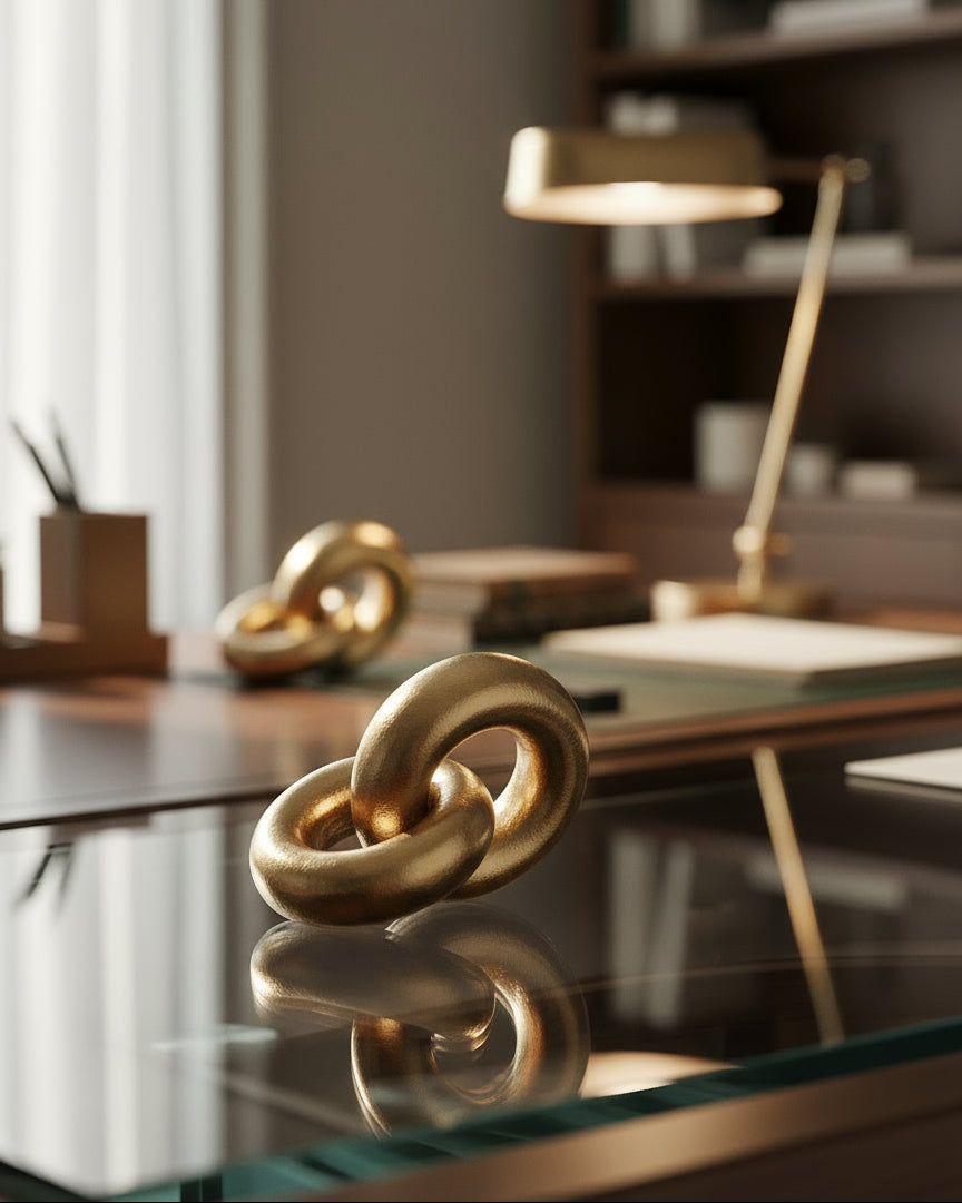 Golden Interlocking Rings Ornament