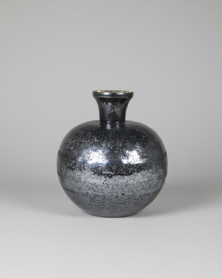 Round Grey Lustre Vase