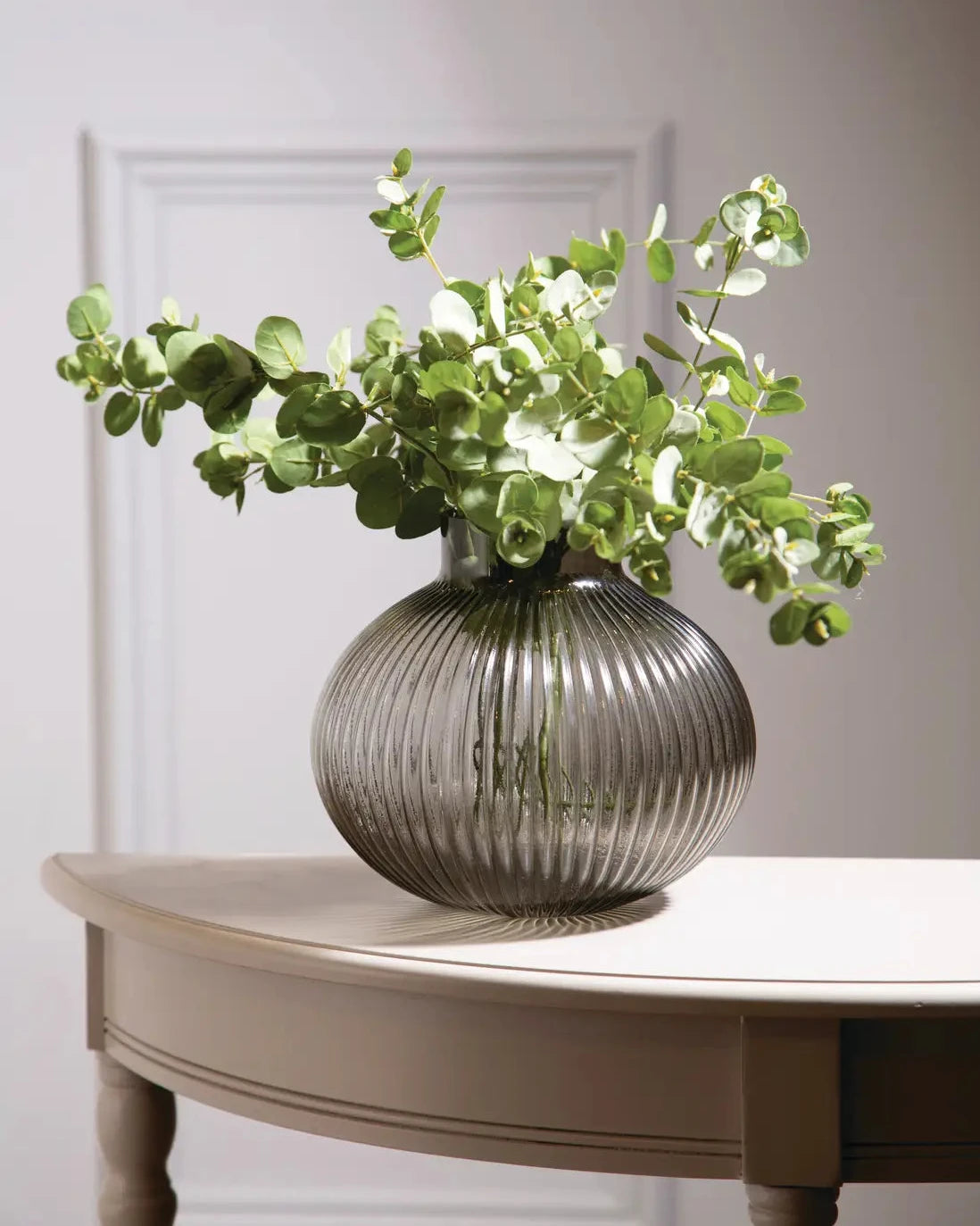 Small Smoked Grey Glass Vase