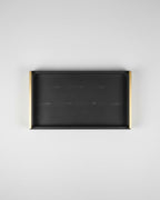 Black Faux Shagreen Tray with Handles
