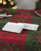 Set of Two White Christmas Scene Decorative Plates