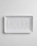 Set of Two White Christmas Scene Decorative Plates