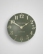 Arabic Small Wall Clock In Lichen Green