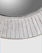 White Wash Round Wall Mirror