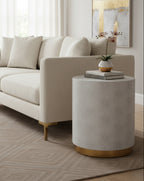 Maxim Ivory Faux Shagreen Side Table