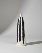 Black and White Striped Bud Vase
