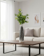 Black and White Striped Bud Vase