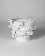 White Curl Terracotta Vase