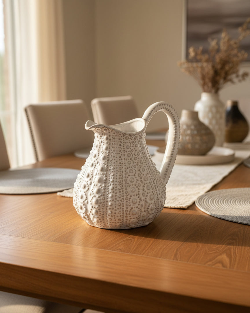 Large White Urchin Jug