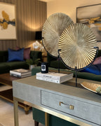 Small Gold Ribbed Disc On Stand