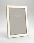 5×7 White Enamel & Gold Frame