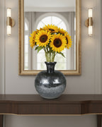 Round Grey Lustre Vase