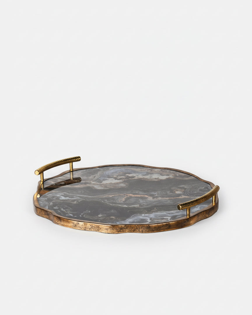Marble Effect Flat Tray
