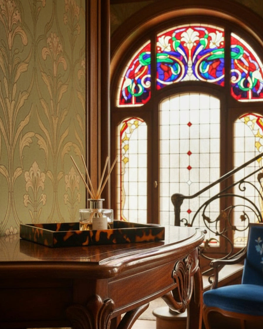 Faux Tortoiseshell Small Lacquered Serving Tray