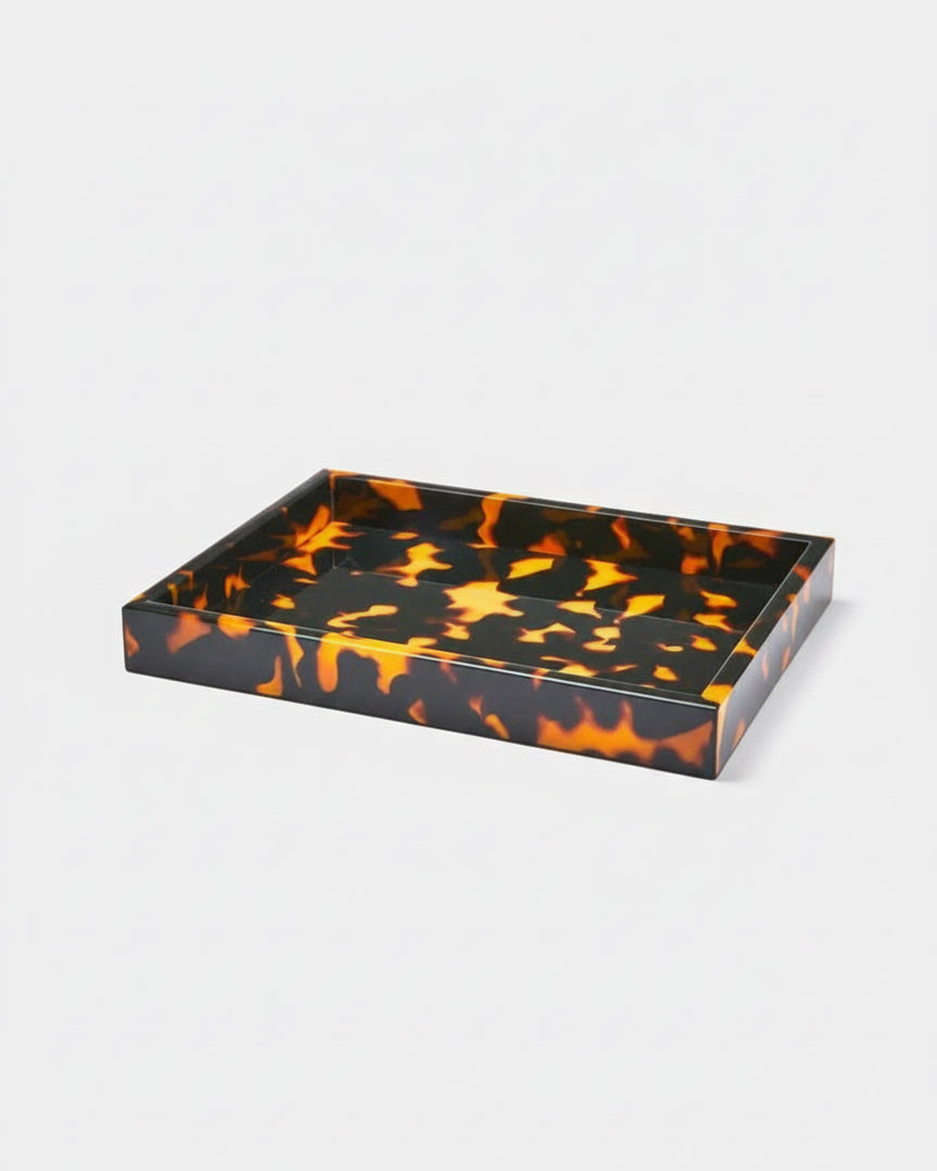 Faux Tortoiseshell Small Lacquered Serving Tray