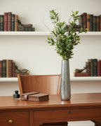 Large Hammered Silver Ceramic Vase