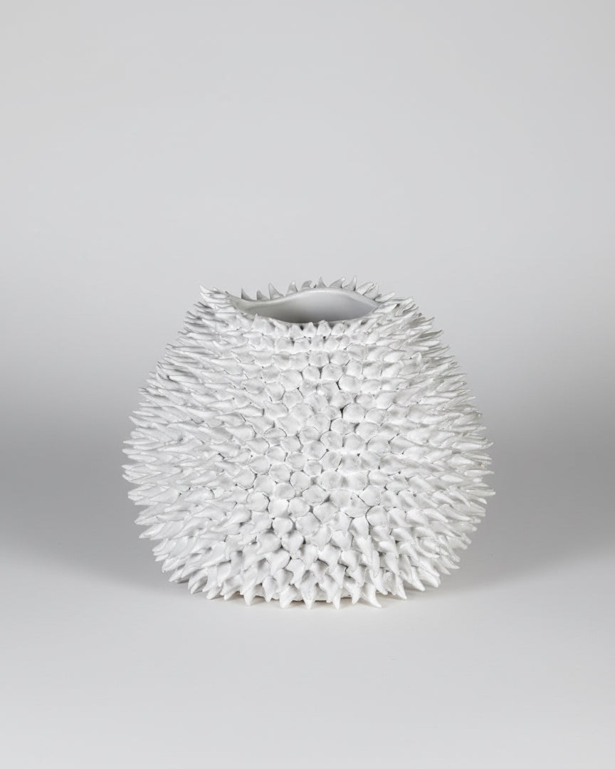White Handmade Sea Urchin Vase